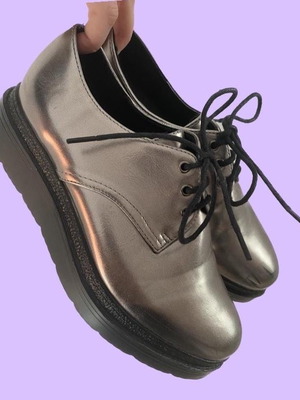 Brogue Oxford women's shoes silver used, size 38
