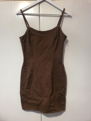 Brown denim dress with straps and side zipper like new, H&M, size M