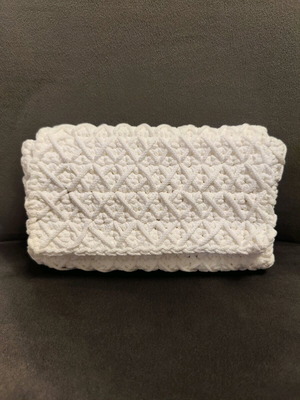 Handmade knitted handbag made to order, white