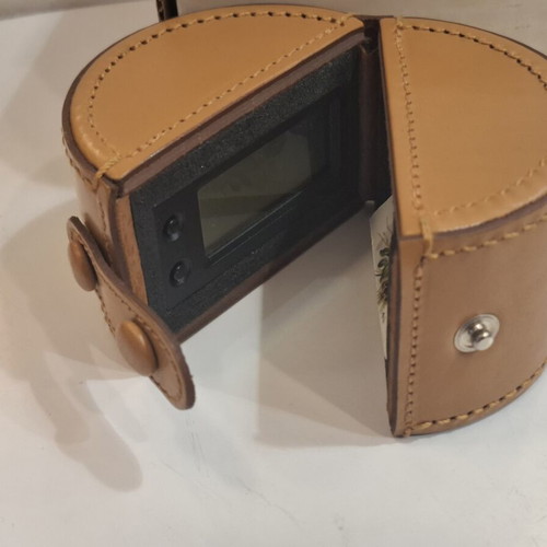 Cylindrical leather vintage travel case by Giorgio Pizzitutti new