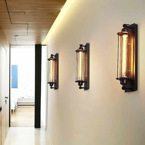 Industrial LED wall light with retro design and Edison bulb new