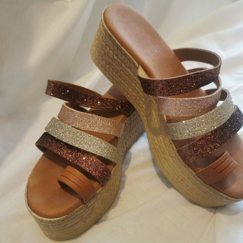 Women's sandals used brown size 38