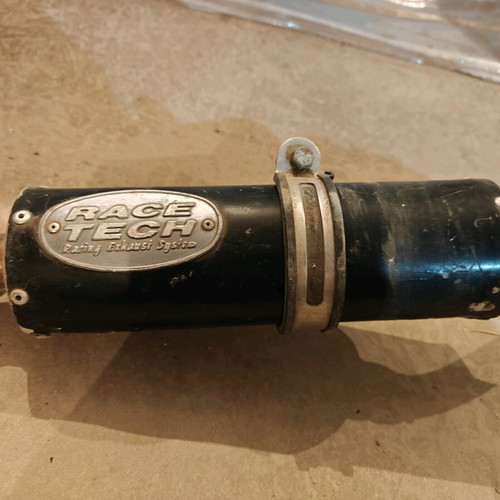 Race Tech exhaust used, no dents, needs painting