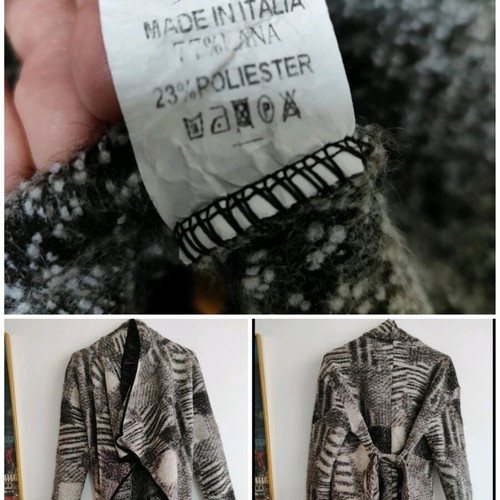 Vintage women's wool cardigan one size like new, gray
