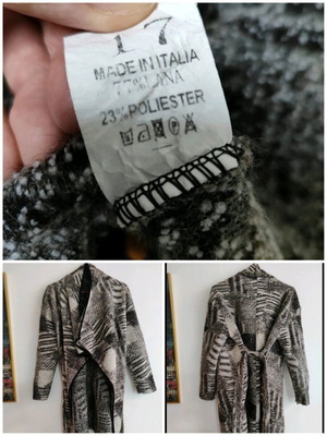 Vintage women's wool cardigan one size like new, gray