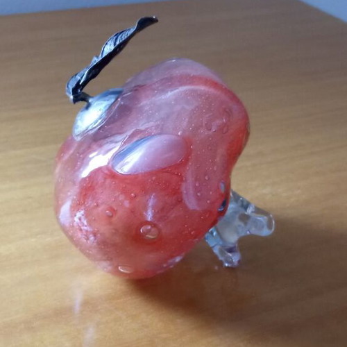 Decorative pomegranate made of blown glass like new