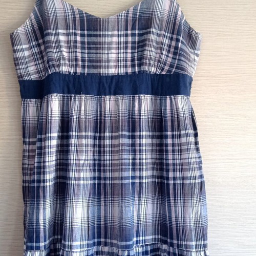 Long plaid dress with straps size Large used