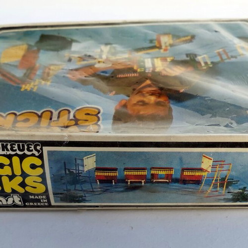 Magic Sticks constructions from the 70s, new, Greek made by Cort Plast