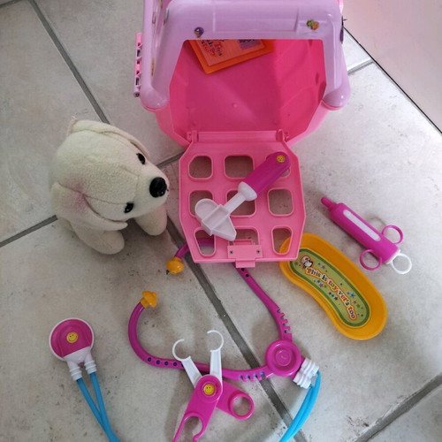 Dog Carrier Toy Like New with Veterinary Tools