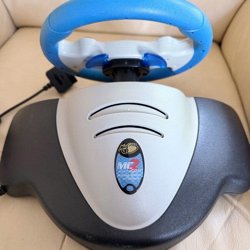 Mad Catz MC2 MicroCon Racing Wheel with Pedals for PlayStation 2 used with game