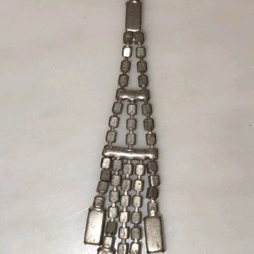 Chandelier earring used with rhinestones silver vintage