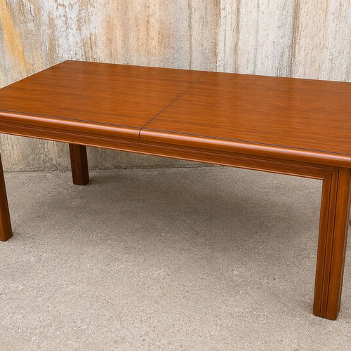 Solid wood dining table with extension