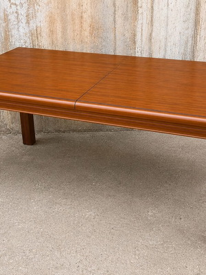Solid wood dining table with extension