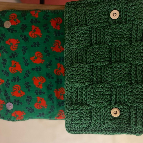 Handmade knitted bag new, green handbag