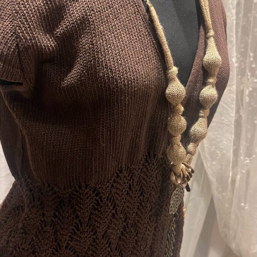 Krouaze knitted top size L like new, brown