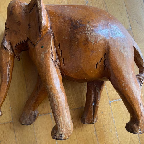 Wooden elephant carving used