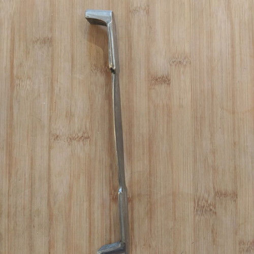 Vintage brass door handle used, Art Deco style 25cm