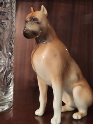Porcelain dog like new, handmade from Czechia