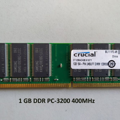 RAM modules 2 x 1 GB DDR PC-3200 400 MHz new, Patriot and Crucial