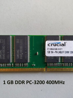Μνήμες RAM 2 x 1 GB DDR PC-3200 400 MHz καινούργιες, Patriot και Crucial
