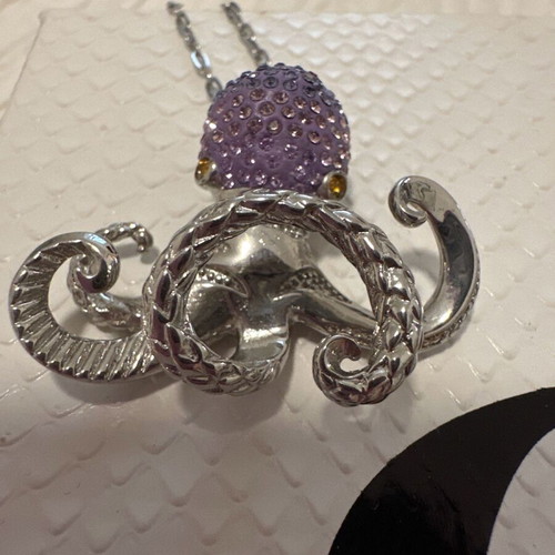 Just Cavalli necklace like new, silver with purple detail