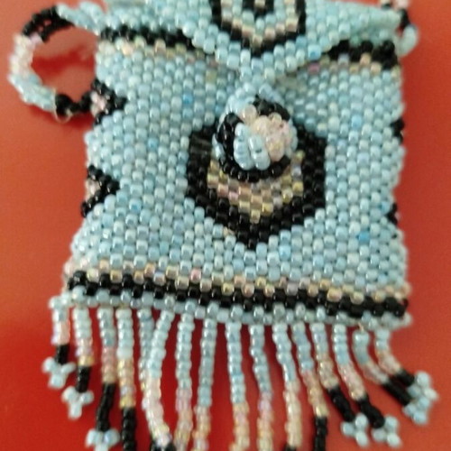 Native American style necklace with medicine bag, like new