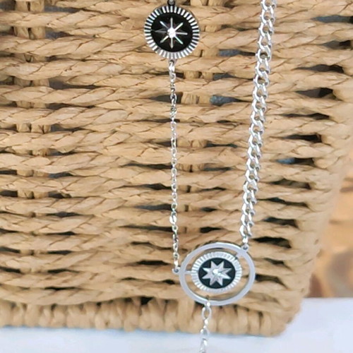 Steel Necklace new, gold and silver color
