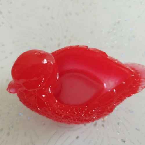 Red duck candle holder made of liquid glass new