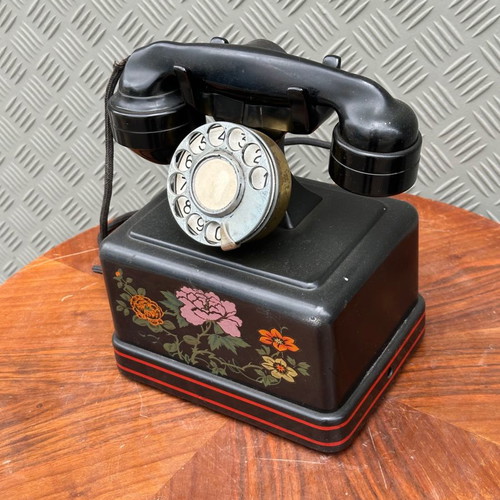 Old iron pre-war telephone used, functional