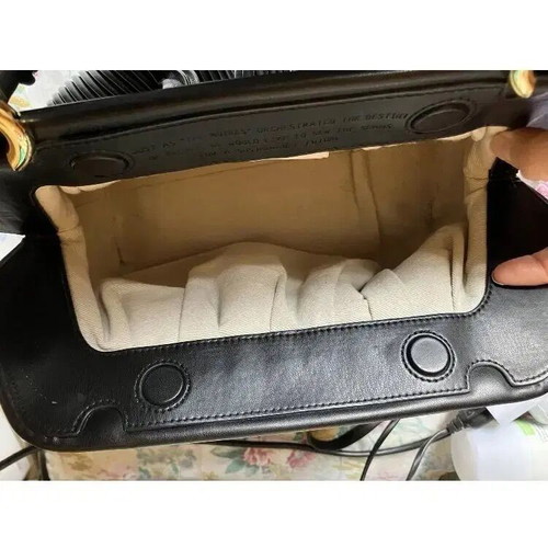 Themoire shoulder bag black plisse style like new
