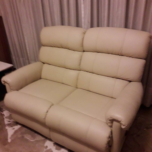 Leather sofas like new light beige