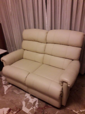 Leather sofas like new light beige