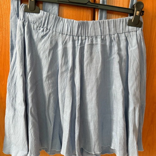 Linen set skirt and blouse Mind Your Style blue, like new