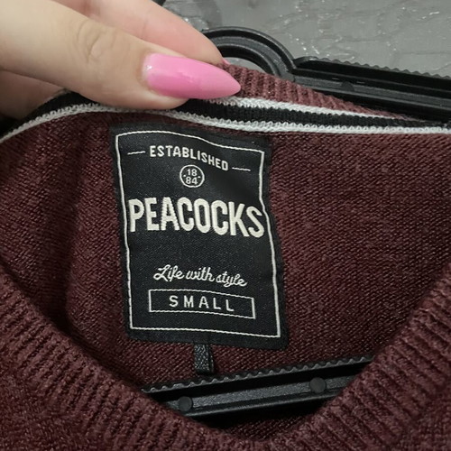 Peacocks men's sweater size S like new, burgundy