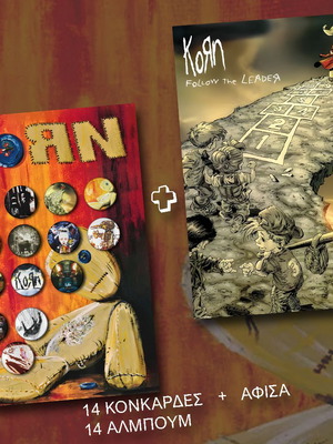 KORN set of 14 pins 2.5cm and Follow the Leader poster new
