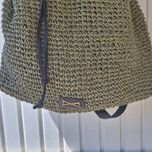 Achilleas Accessories Straw Backpack new, khaki green