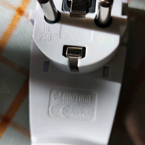 Mini flat plug 16A white, set of 2 new