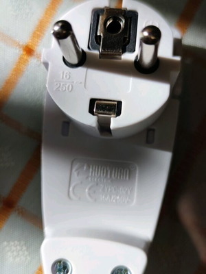 Mini flat plug 16A white, set of 2 new