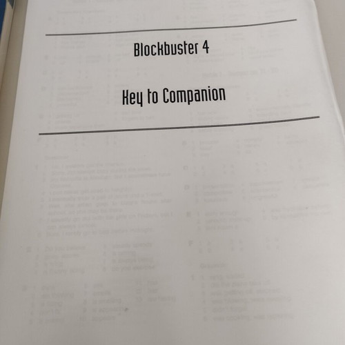 Blockbuster Companion 4 English book with answer key, new