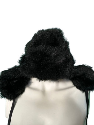 Шапка от изкуствен косъм Miss Sixty като ново, черна