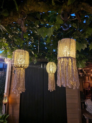 Ibiza boho solar garden hanging lights set of 3
