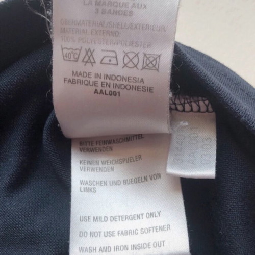 Adidas men's short-sleeve shirt like new, dark blue and yellow, size M