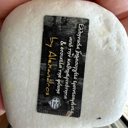 Handmade olive decoration on marble base used