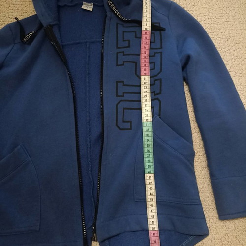 Blue sweatshirt jacket used for boy 10 years with zipper
