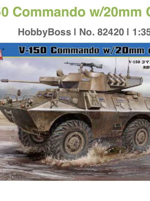 V-150 Commando Model Kit with 20mm Cannon by HobbyBoss 1:35 New