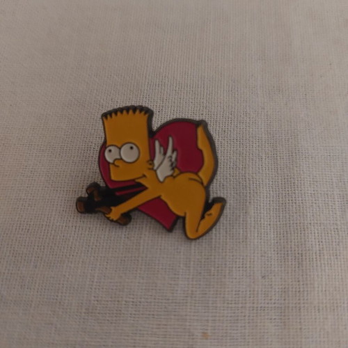 Bart Simpson pin used, 2.5x2 cm