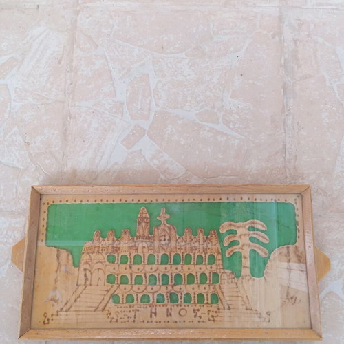 Wooden decorative tray Tinos used