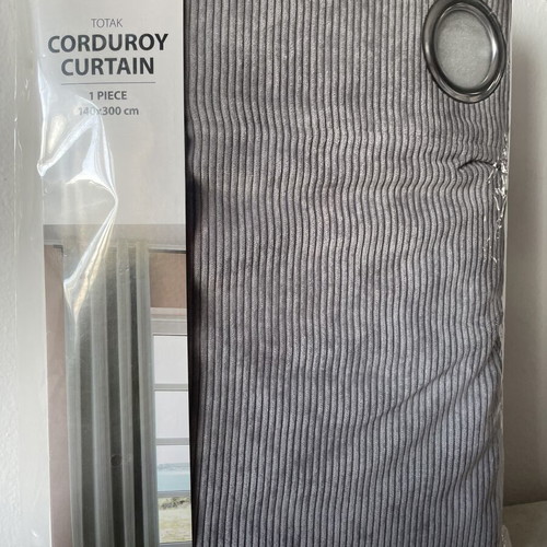 JYSK TOTAK Corduroy Curtain new, 140x300 cm, gray