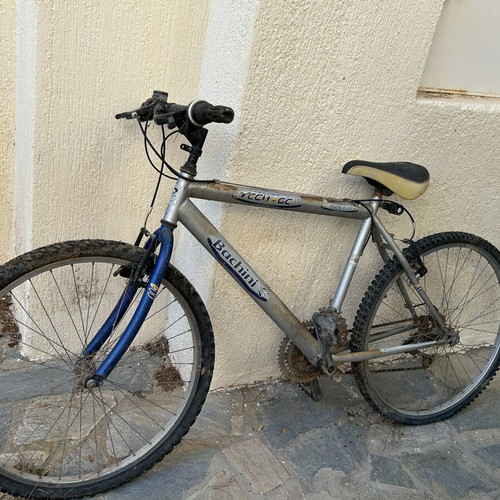 Bachini trekking bicycle used, blue, disc brakes, men's