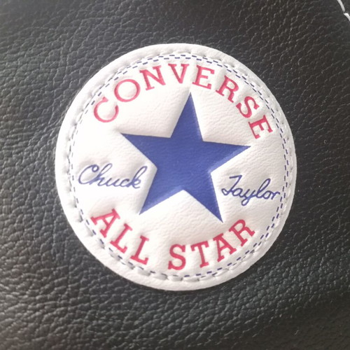 Converse Chuck Taylor new black leather shoes with white